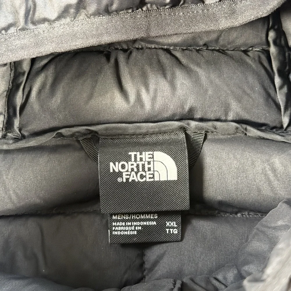 The North Face Jacket Mens 2XL Black Down Puffer 700 Stretch Hooded Full Zip